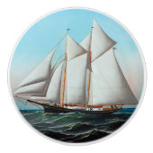 Amerikaans jacht door Antonio Jacobsen Keramische Knop (Voorkant)