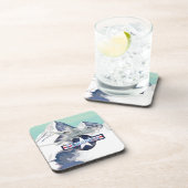 Amerikaans Jet Plane vliegt over de Rocky Mountain Drankjes Onderzetter (Rechterzijde)