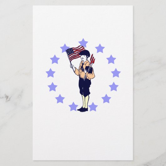 Amerikaans juli 4 Vlag en vuurwerk Flyer (Voorkant)