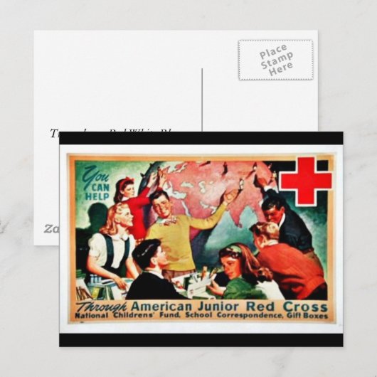 Amerikaans Junior Rode Kruis Briefkaart (Voorkant / Achterkant)