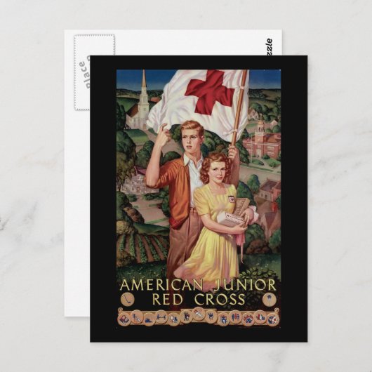 Amerikaans Junior Rode Kruis Briefkaart (Voorkant / Achterkant)
