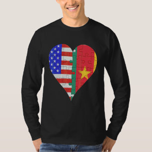 Amerikaans Kameroenees Vlaggenhoofd T-shirt
