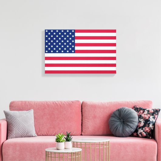 Amerikaans Kantoor decor van Amerikaanse vlag Canvas Afdruk (Insitu (Woonkamer))