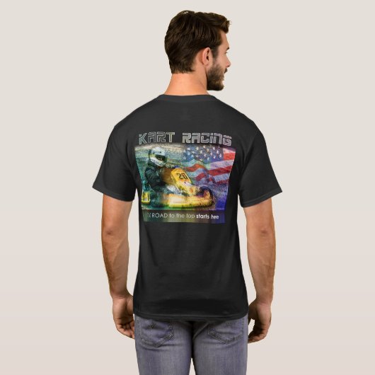 Amerikaans Karting terug T-shirt (Achterkant volledig)