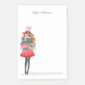 Amerikaans kerstmeisje met Cadeaus Post-it® Notes (Voorkant)