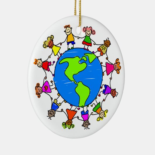 Amerikaans Kind Keramisch Ornament (Rechts)