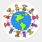 Amerikaans Kind Ronde Sticker (Voorkant)