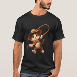 Amerikaans Kitten Western Cosplay Touw Cowboy Scha T-shirt