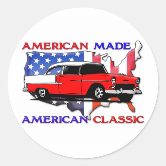 Amerikaans Klassiek Ronde Sticker (Voorkant)
