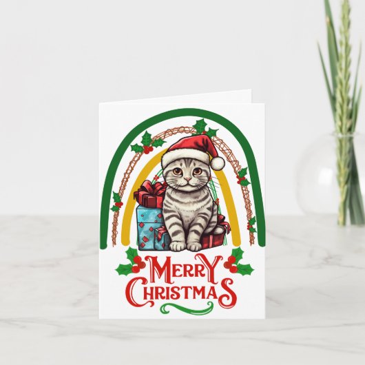 Amerikaans-korthaar-kat Kerstmis Kaart (Voorkant)