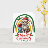 Amerikaans-korthaar-kat Kerstmis Kaart (Gele Bloem)