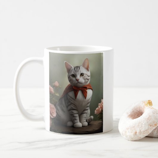 Amerikaans Korthaar Kitten met Rozen Koffiemok (Met donut)