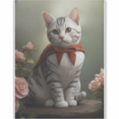 Amerikaans Korthaar Kitten met Rozen Sticker (Voorkant)