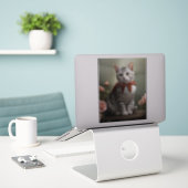 Amerikaans Korthaar Kitten met Rozen Sticker (Laptop op bureau)