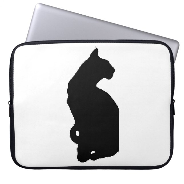 amerikaans korthair silhouet laptop sleeve (Voorkant)