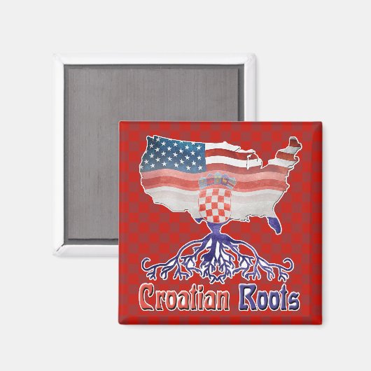 Amerikaans Kroatisch Roots Magnet (Voorkant / Achterkant)