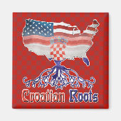 Amerikaans Kroatisch Roots Magnet (Voorkant)