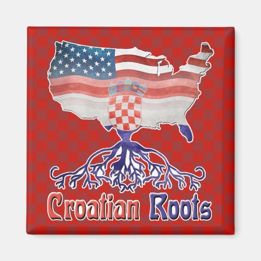 Amerikaans Kroatisch Roots Magnet (Voorkant)