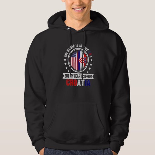 Amerikaans Kroatisch Vlag Hart van Kroatisch Ameri Hoodie (Voorkant)