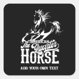 Amerikaans kwartpaard Cowboy wild west cowgirl Vierkante Sticker