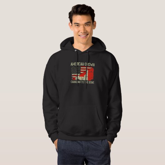 Amerikaans kweekCanada tot de bot US Canada vlag Hoodie (Voorkant volledig)