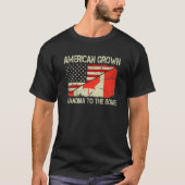 Amerikaans kweekCanada tot de bot US Canada vlag T-shirt (Voorkant)