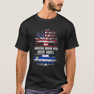 Amerikaans kweekje met Griekse rots Vlag Griekenla T-shirt