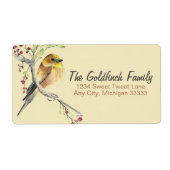 Amerikaans label voor goudvinken Waterverf (Voorkant)