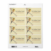 Amerikaans label voor goudvinken Waterverf (Full Sheet)