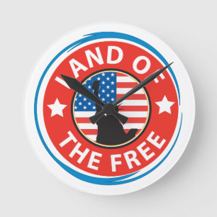 Amerikaans land van het vrije patriottisch gebied ronde klok