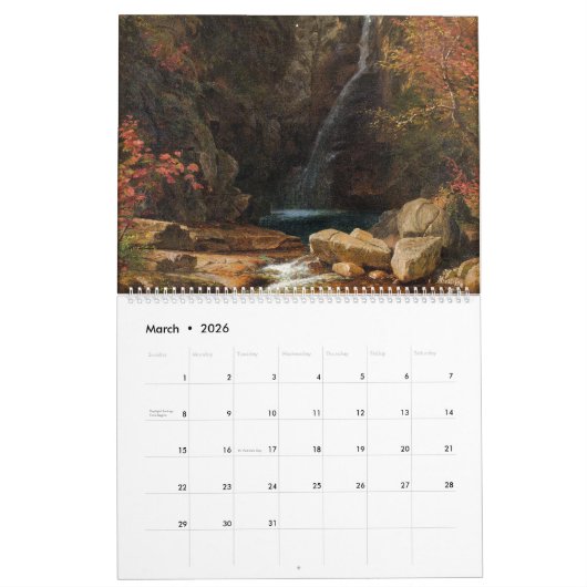 Amerikaans landschap in  kunst kalender (Mar 2026)