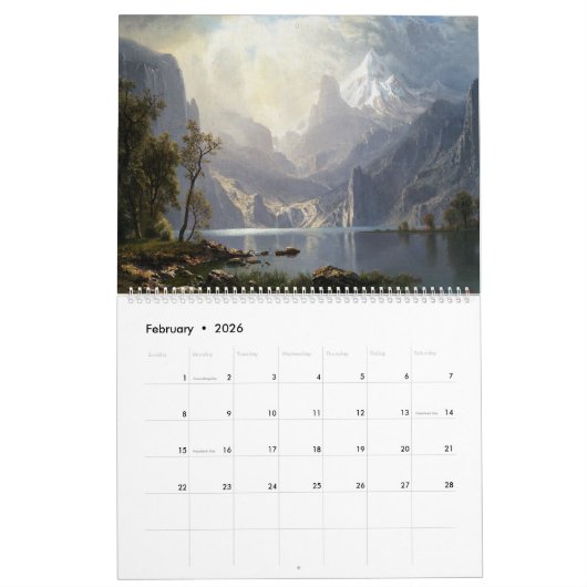 Amerikaans landschap in  kunst kalender (Feb 2026)
