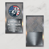 Amerikaans laslogo | Staal Visitekaartje (Voorkant / Achterkant)