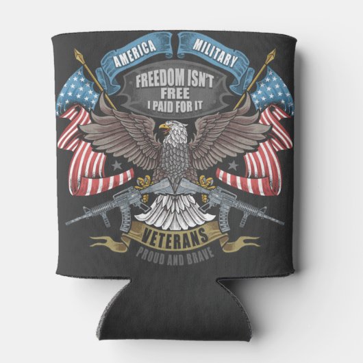 Amerikaans leger met vlag en adelaar blikjeskoeler (Achterkant)