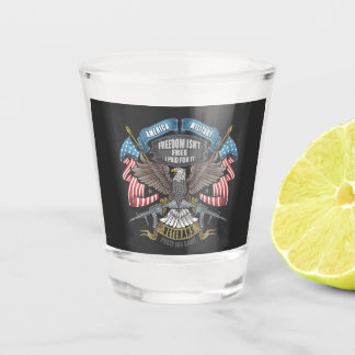 Amerikaans leger met vlag en adelaar shot glas