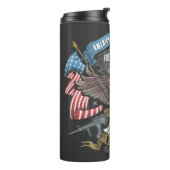 Amerikaans leger met vlag en adelaar thermosbeker (Gedraaid links)