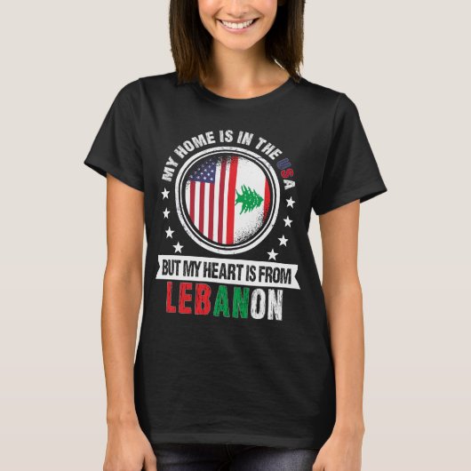Amerikaans Libanees vlaggenschip uit Libanon T-shirt (Voorkant)