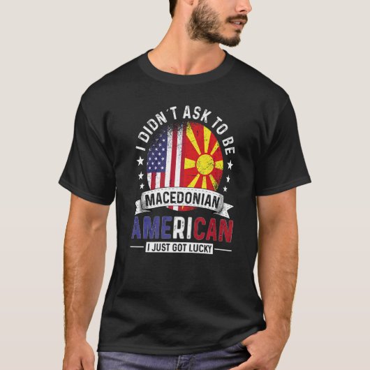 Amerikaans-Macedonische landen T-shirt (Voorkant)