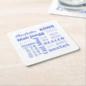 Amerikaans Mah Jongg Onderzetter in Blauw (Schuin)