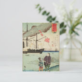 Amerikaans marineschip in een Japanse haven Briefkaart (Staand voorkant)