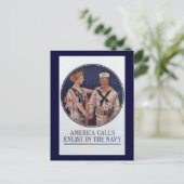  Amerikaans marineschip roept poster op Briefkaart (Staand voorkant)
