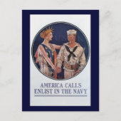  Amerikaans marineschip roept poster op Briefkaart (Voorkant)