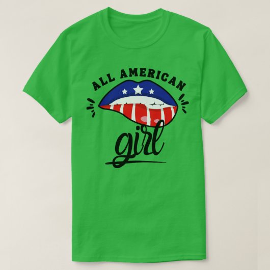 Amerikaans meisje1 t-shirt (Design voorkant)