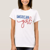 Amerikaans meisje, 4 juli t-shirt (Voorkant)