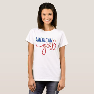 Amerikaans meisje, 4 juli t-shirt