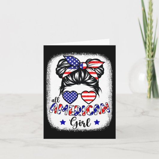 Amerikaans Meisje 4 van juli Shirt Vrouwen Messy B Kaart (Voorkant)