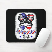 Amerikaans Meisje 4 van juli Shirt Vrouwen Messy B Muismat (Met muis)