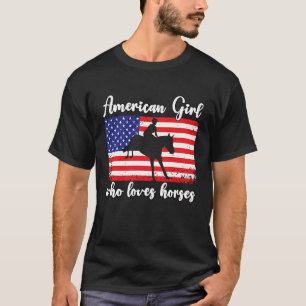 Amerikaans meisje dat van een rijder 4 houdt t-shirt
