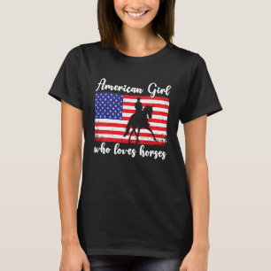 Amerikaans meisje dat van een rijder 5 houdt t-shirt