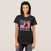 Amerikaans meisje dat van een rijder 5 houdt t-shirt (Voorkant volledig)